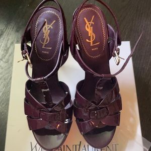 Burgundy YSL tribute sandal 39